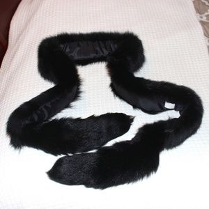 Black Fox Fur Scarf